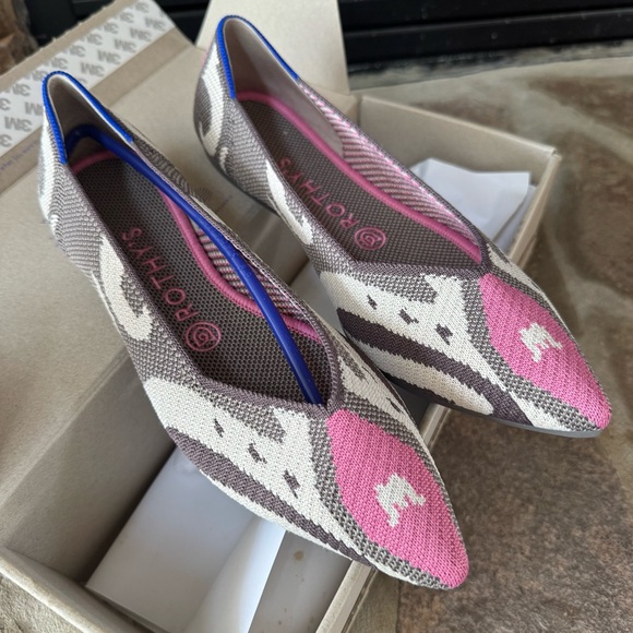 Rothy's Shoes - NIB Rothy's The Point Moroccan Rose Pink and Taupe Flats RETIRED